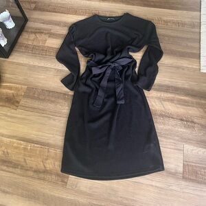 Zara Knit Midi Dress with Waist Tie